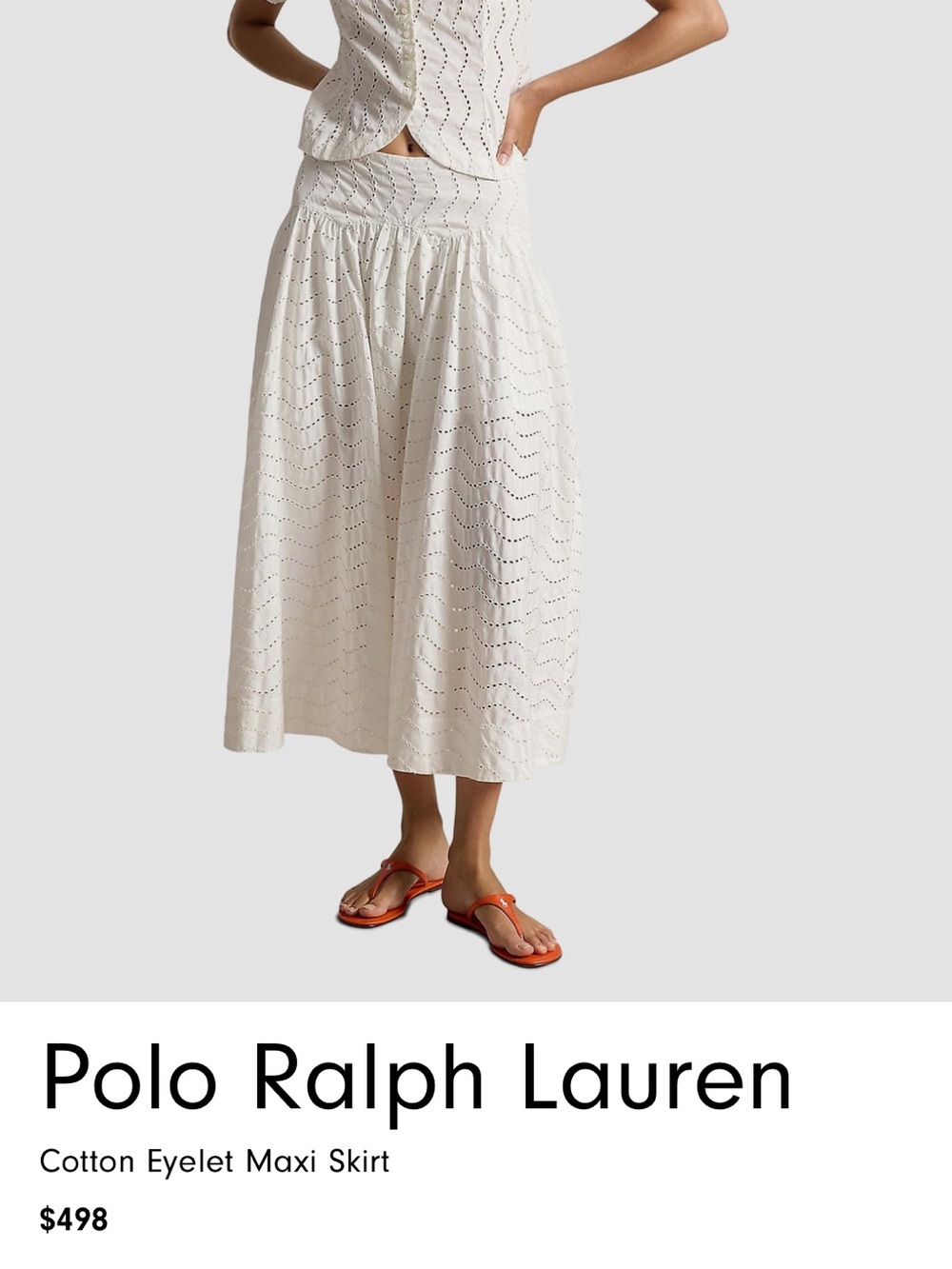 White Eyelet Skirt, Polo Ralph Lauren, Size 10